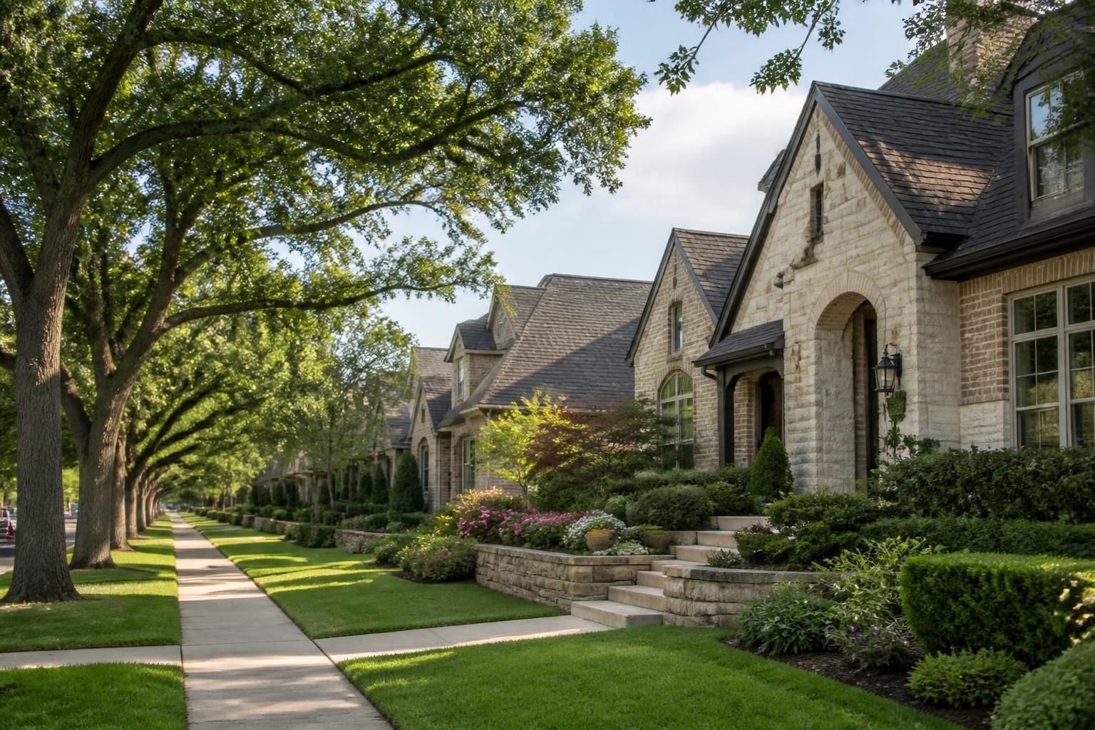 McKinney neighborhood homes with charming rooflines